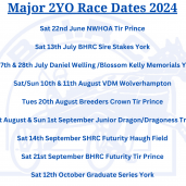 Major 2YO Race Dates